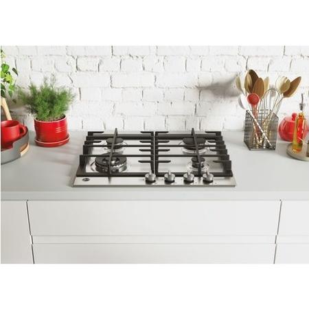 Hoover 60cm 4 Burner Gas Hob with Wok Burner - Stainless Steel