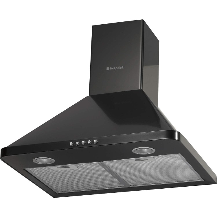 Hotpoint HHP65CMBK Classic 60cm Chimney Cooker Hood Black