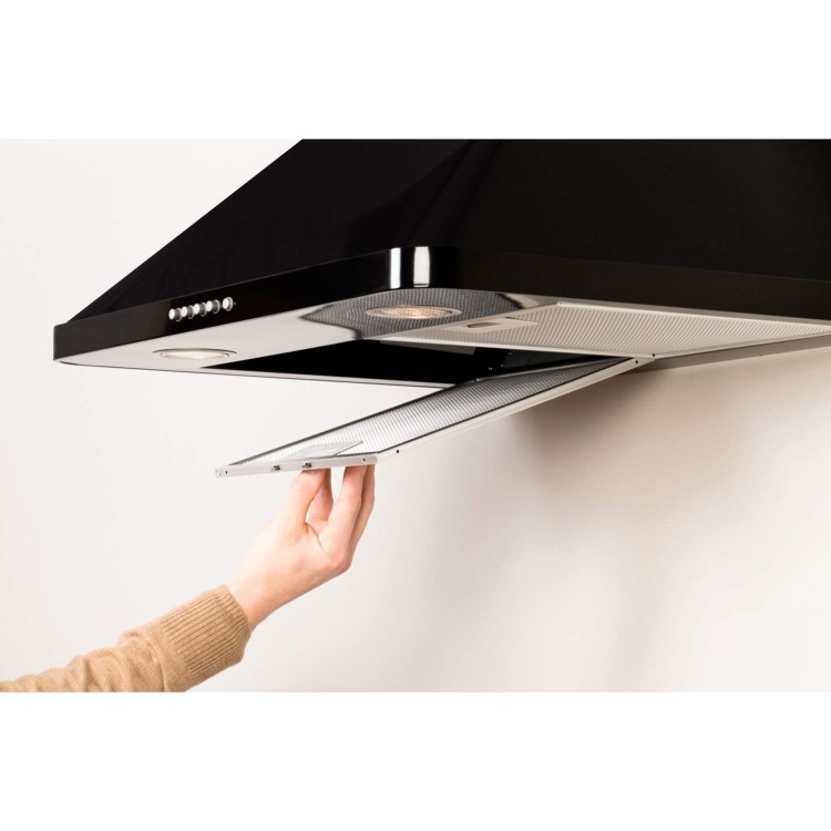 Hotpoint HHP65CMBK Classic 60cm Chimney Cooker Hood Black