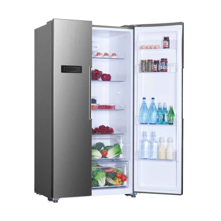 Hoover 532 Litre Side-By-Side American Fridge Freezer - Stainless Steel