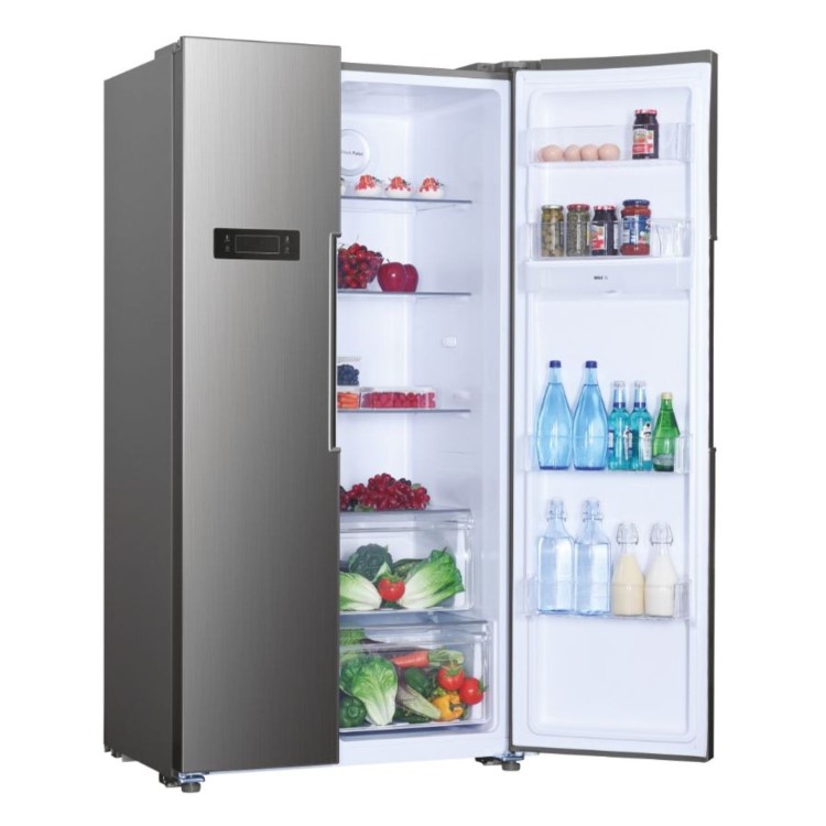 Hoover 532 Litre Side-By-Side American Fridge Freezer - Stainless Steel