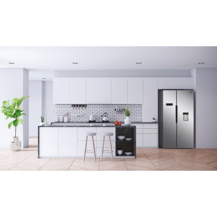 Hoover 532 Litre Side-By-Side American Fridge Freezer - Stainless Steel