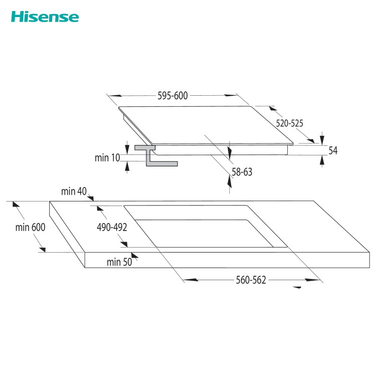 Refurbished Hisense HI6421BSC 60cm 4 Zone Induction Hob with Bridge Zone