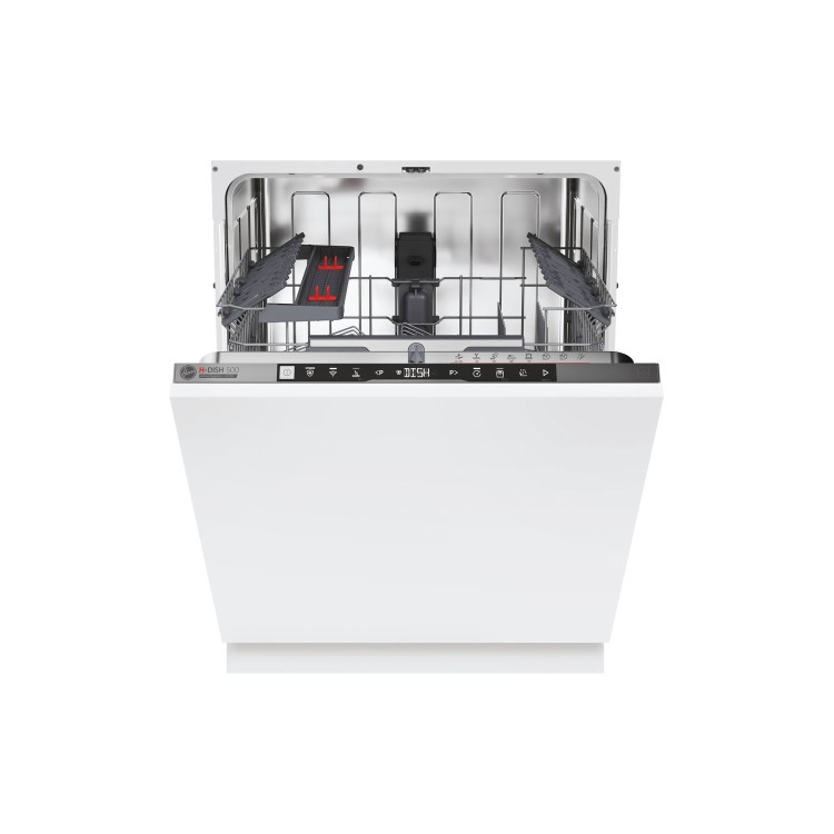 Hoover H-DISH 500 Integrated Dishwasher - Smart Wi-Fi, C-Rated, Black and Silver control panel