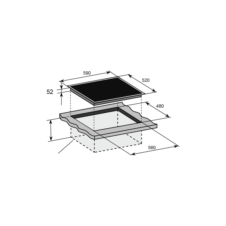 Refurbished Hoover HI642BCB 60cm 4 Zone Induction Hob Black