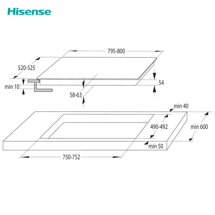 Hisense 80cm 4 Zone Induction Hob with Bridge Zone