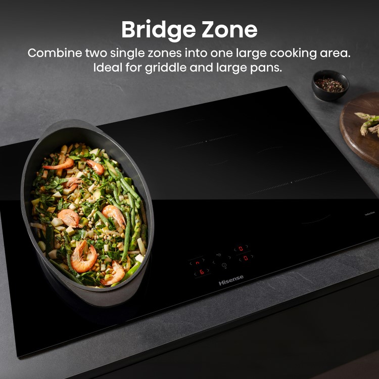 Hisense 80cm 4 Zone Induction Hob with Bridge Zone