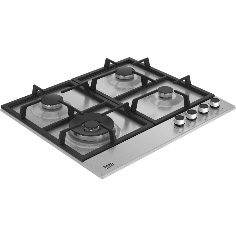 Beko 58cm 4 Burner Gas Hob - Stainless Steel