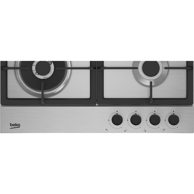 Beko 58cm 4 Burner Gas Hob - Stainless Steel