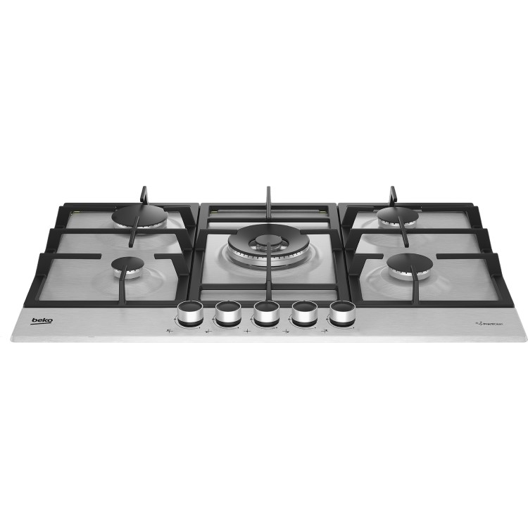 Beko 75cm 5 Burner Gas Hob - Stainless Steel