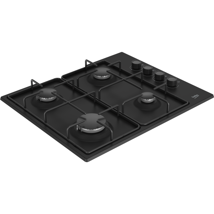 Refurbished Beko HIBG64120SB 60cm 4 Burner Gas Hob Black