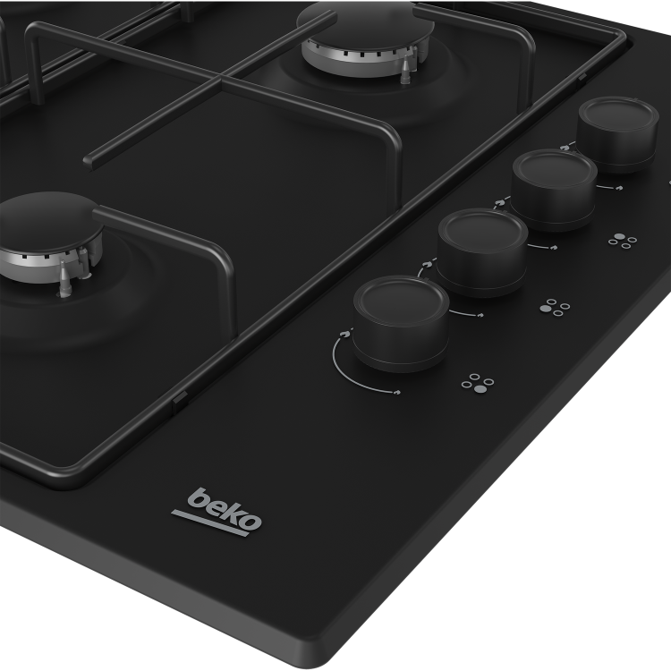 Refurbished Beko HIBG64120SB 60cm 4 Burner Gas Hob Black