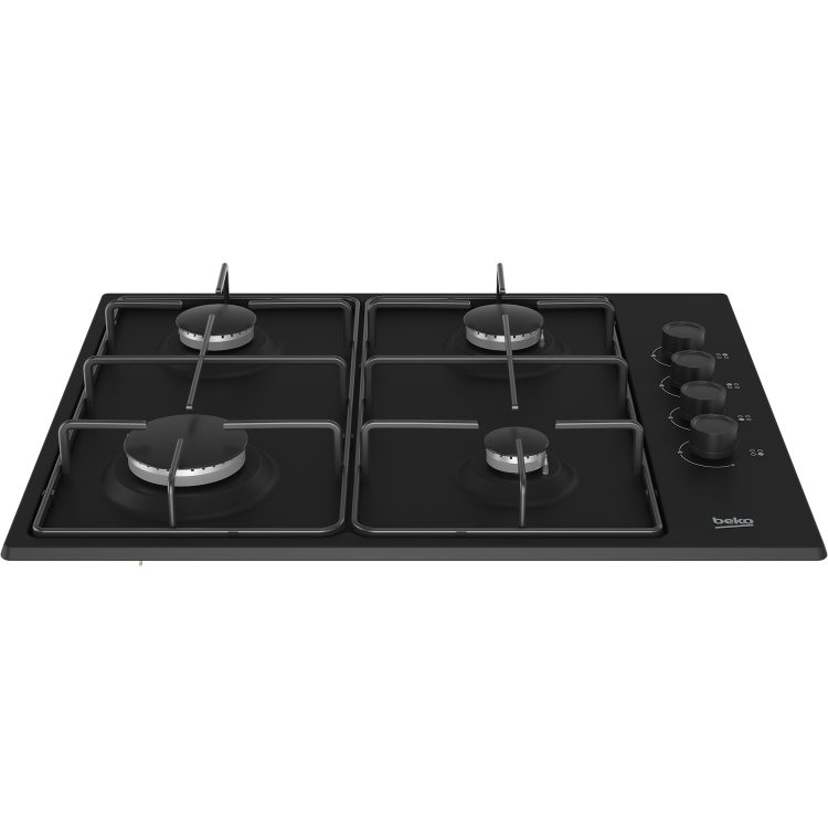 Refurbished Beko HIBG64120SB 60cm 4 Burner Gas Hob Black