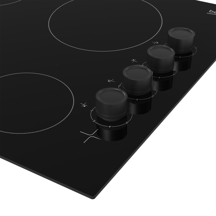 Refurbished Beko HIC64102 60cm 4 Zone Ceramic Electric Hob Black