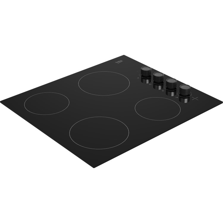 Refurbished Beko HIC64102 60cm 4 Zone Ceramic Electric Hob Black