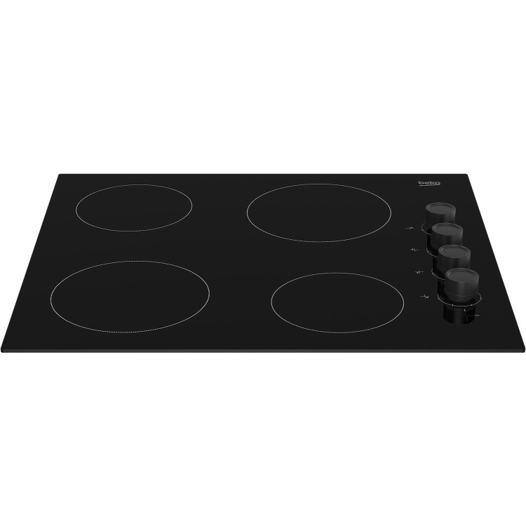 Refurbished Beko HIC64102 60cm 4 Zone Ceramic Electric Hob Black