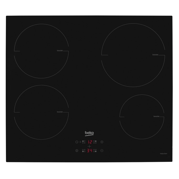 Refurbished Beko HII64400MT 60cm 4 Zone Induction Hob Black