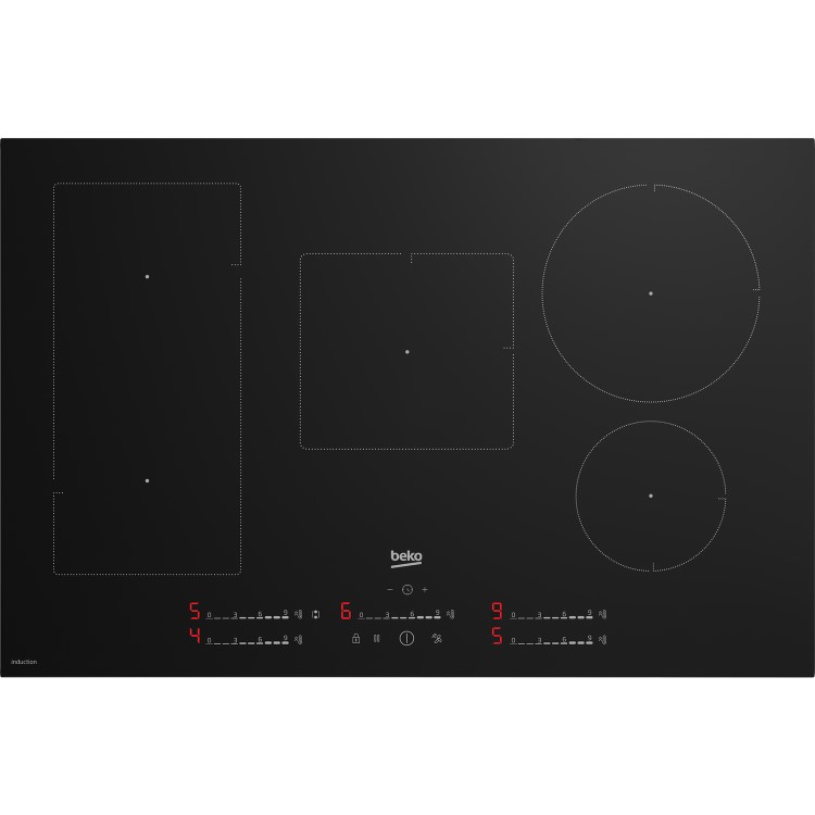 Beko 80cm IndyFlex 5 Zone Induction Hob - Black