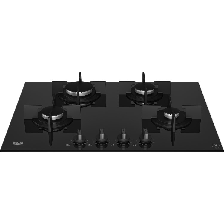 Beko 4 Burner Gas-on-Glass Hob - Black