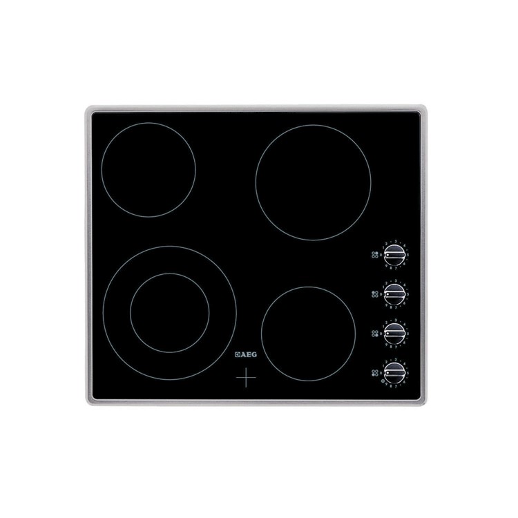 AEG HK614010MB Four Zone 60cm Ceramic Hob with Stainless Steel Frame