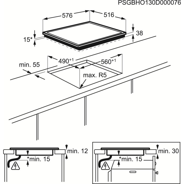 AEG HK624000XB 60cm Four Zone Ceramic Hob With Stainless Steel Frame