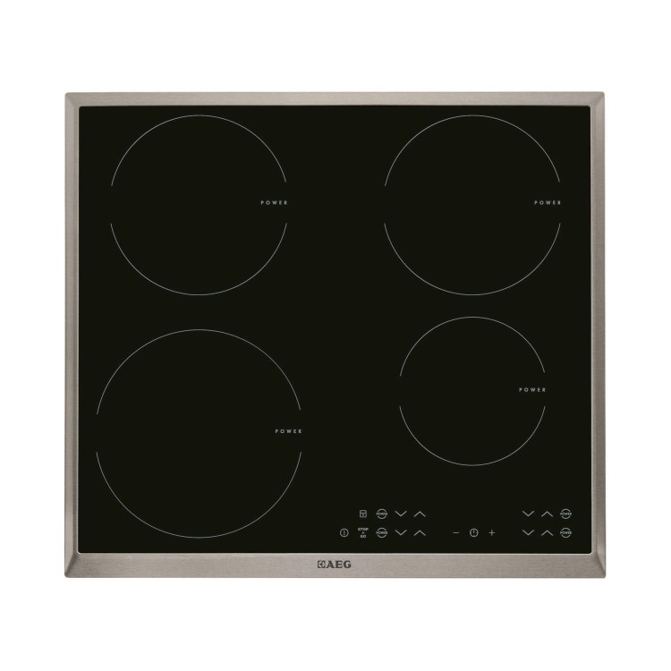 AEG HK634200XB OptiFit 60cm Touch Control Induction Hob - Stainless Steel Trim