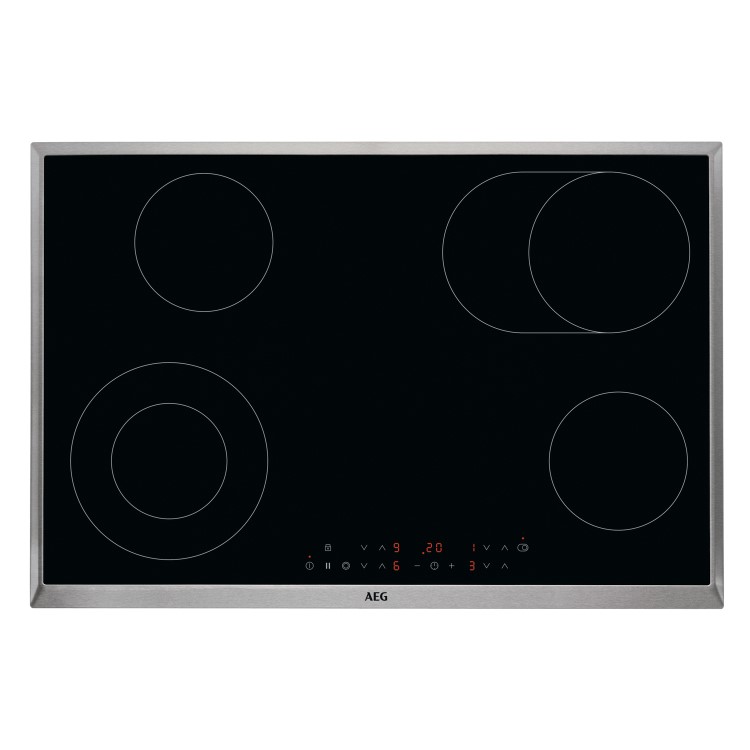 AEG 77cm 4 Zone Ceramic Hob with Stainless Steel Frame