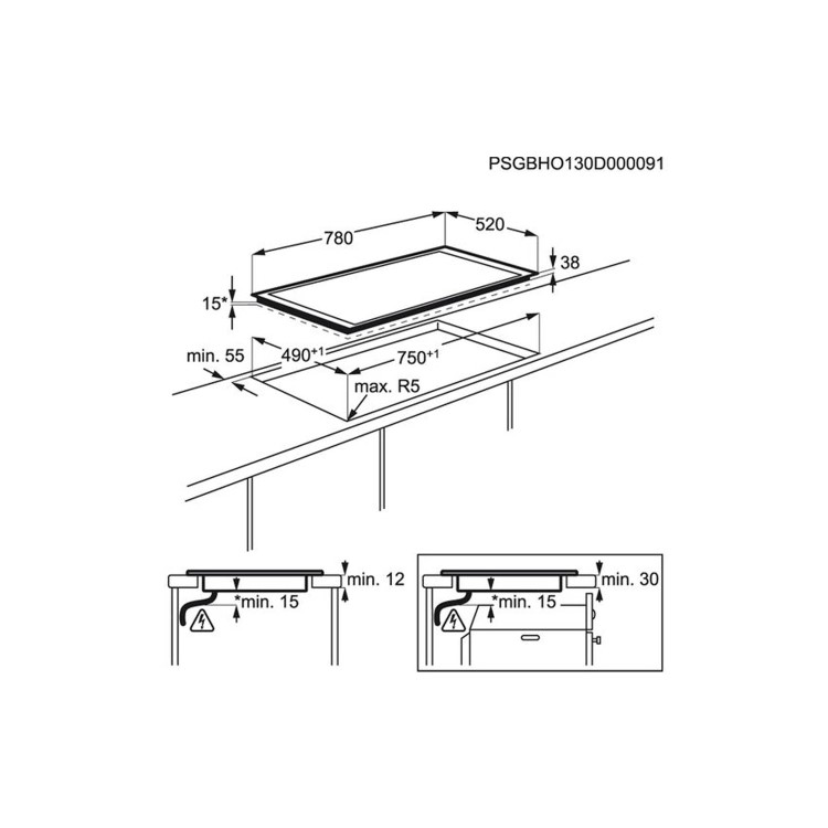 AEG HK854401FB MaxiSense 78cm Touch Control Four Zone Induction Hob