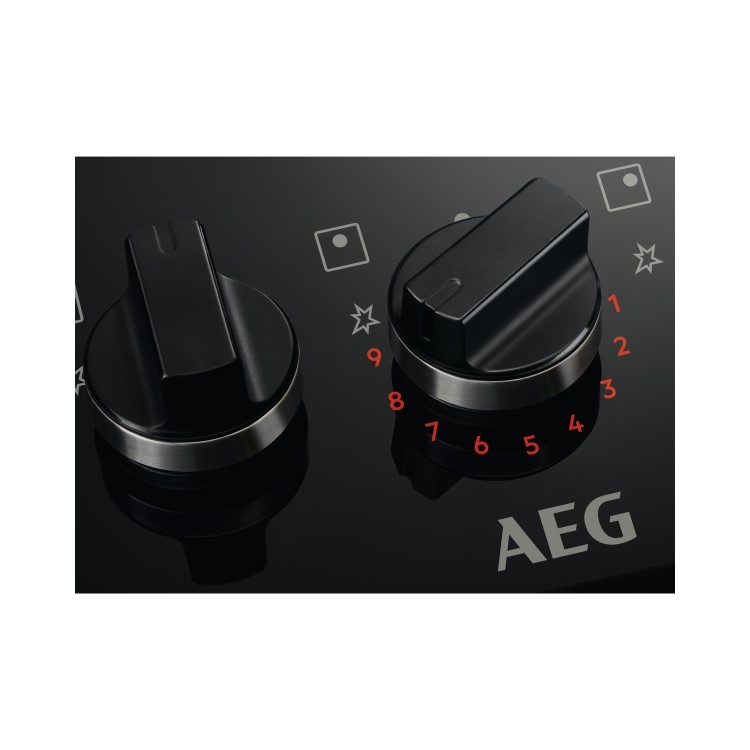 Refurbished AEG HKB95450NB 90cm 5 Burner Gas-on-Glass Hob Black