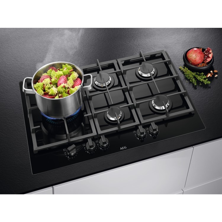 AEG 6000 Series 74cm 5 Burner Gas Hob - Black