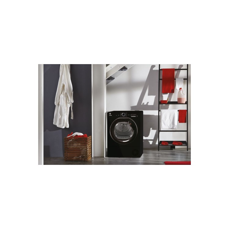 Refurbished Hoover H-DRY 100 HLEC8LGB-80 Freestanding Condenser 8KG Tumble Dryer Black