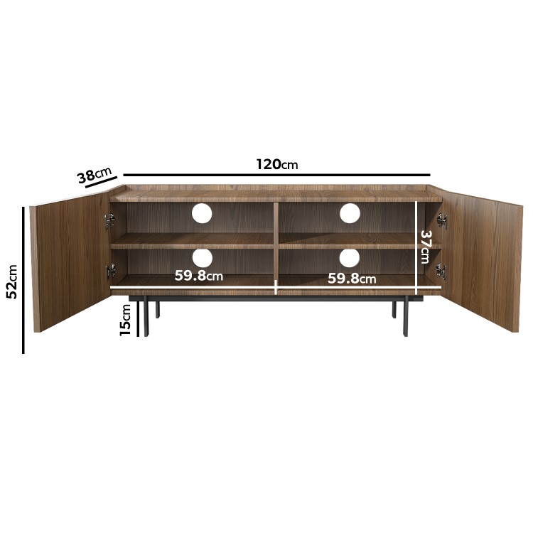 Small Walnut TV Stand with Storage - TV's up to 50" - Helmer