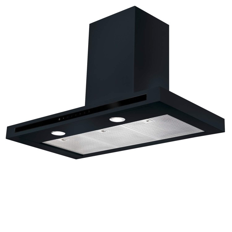 Rangemaster Hi Lite Flat 100cm Chimney Cooker Hood Black