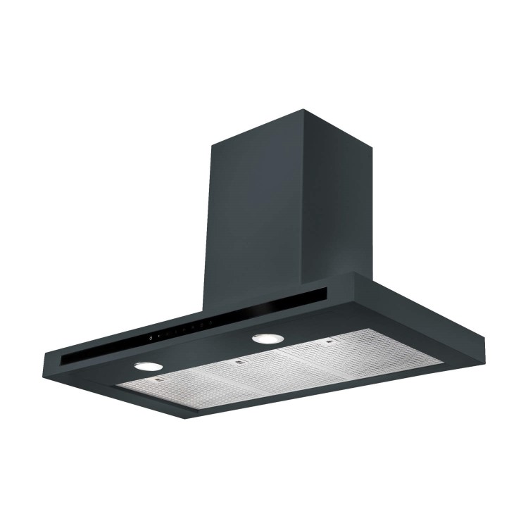 Rangemaster Hi-Lite Flat 110cm Chimney Cooker Hood Slate Grey