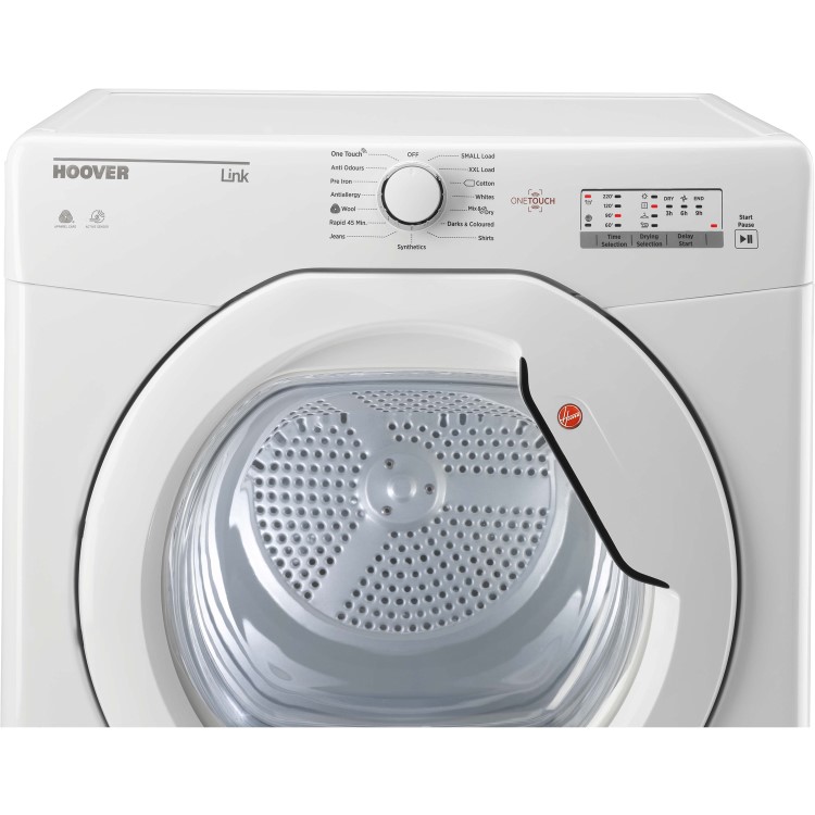 Hoover HLV8LG Link 8kg Freestanding Vented Sensor Tumble Dryer With One Touch - White