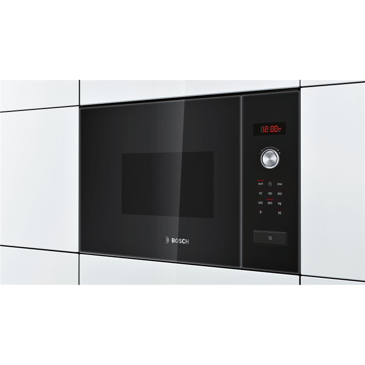 Bosch HMT75M664B Black Built-in Microwave Oven For 60cm Wide Cabinet 20L