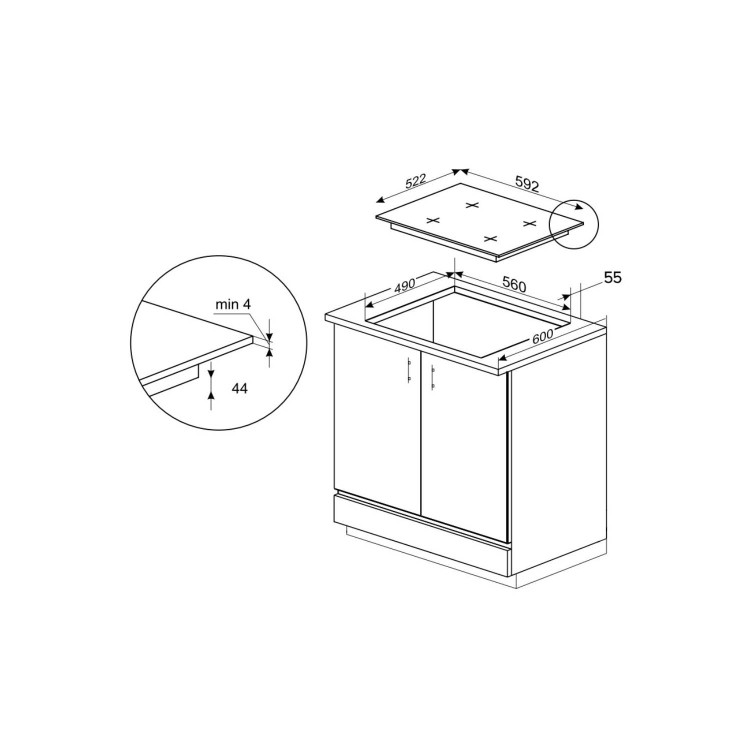 CDA 60cm 4 Zone Induction Hob