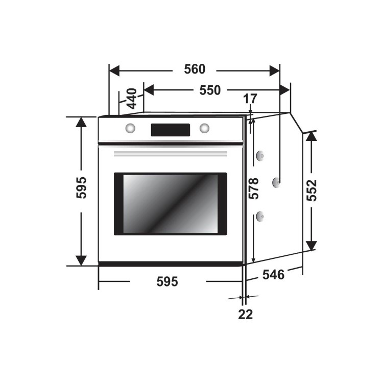 Hoover HOAZ8673IN 15 Function 78L Two-zone Electric Single Oven With LED Vision - Stainless Steel