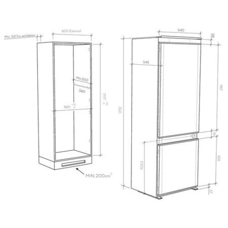 Hoover 248 Litre 70/30 Integrated Fridge Freezer