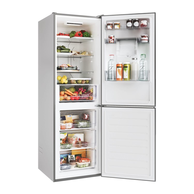 Hoover 339 Litre 60/40 Freestanding Fridge Freeze With Water Dispenser - Silver