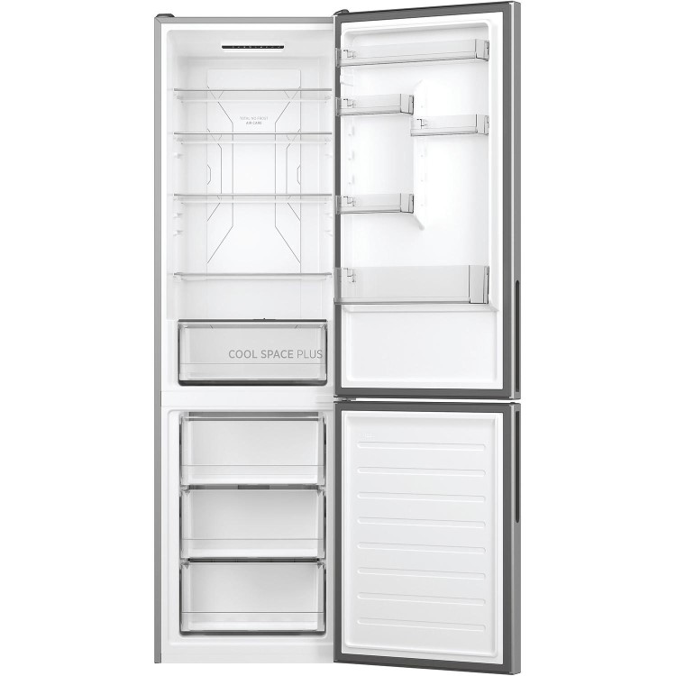 Refurbished Hoover H-FRIDGE 500 HOCE4T620EXK Freestanding 377 Litre 70/30 Frost Free Fridge Freezer Silver