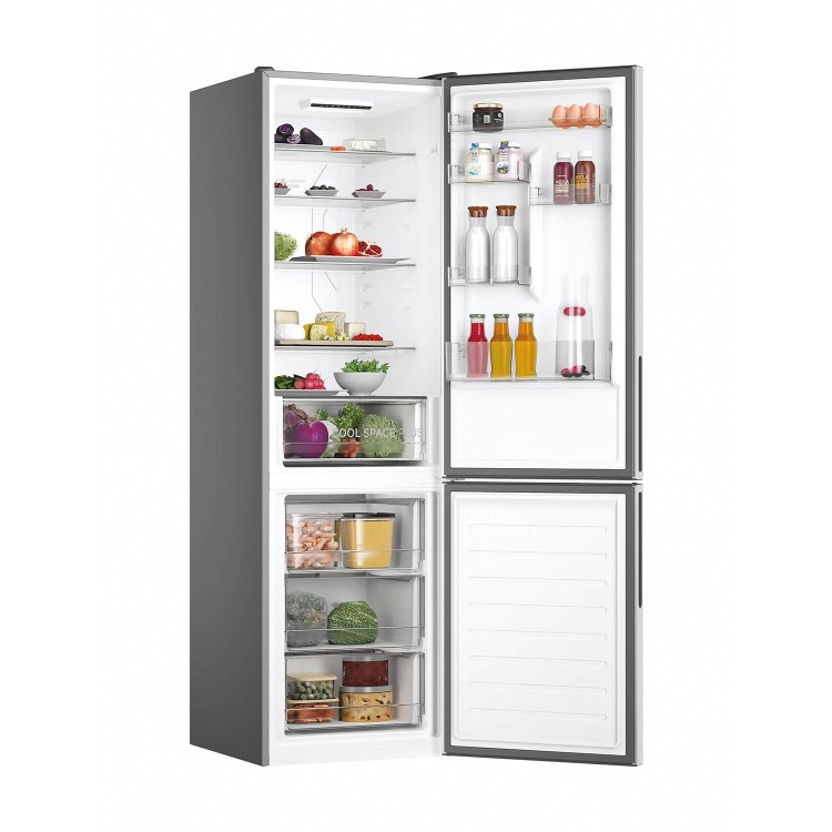 Refurbished Hoover H-FRIDGE 500 HOCE4T620EXK Freestanding 377 Litre 70/30 Frost Free Fridge Freezer Silver