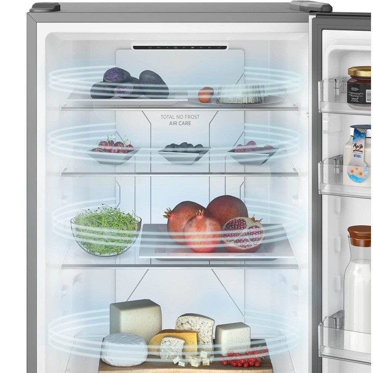 Refurbished Hoover H-FRIDGE 500 HOCE4T620EXK Freestanding 377 Litre 70/30 Frost Free Fridge Freezer Silver