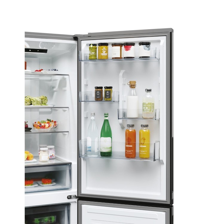 Hoover H-COMBI 300 355L 60/40 Freestanding Fridge Freezer - Silver Inox