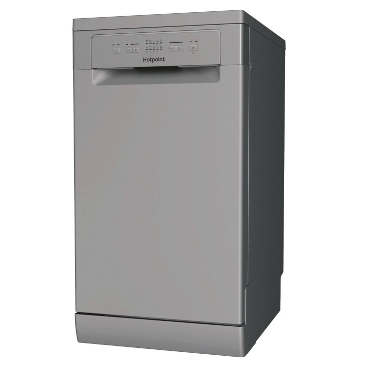 Hotpoint Freestanding Slimline Dishwasher - Silver Quick wash Adjustable baskets