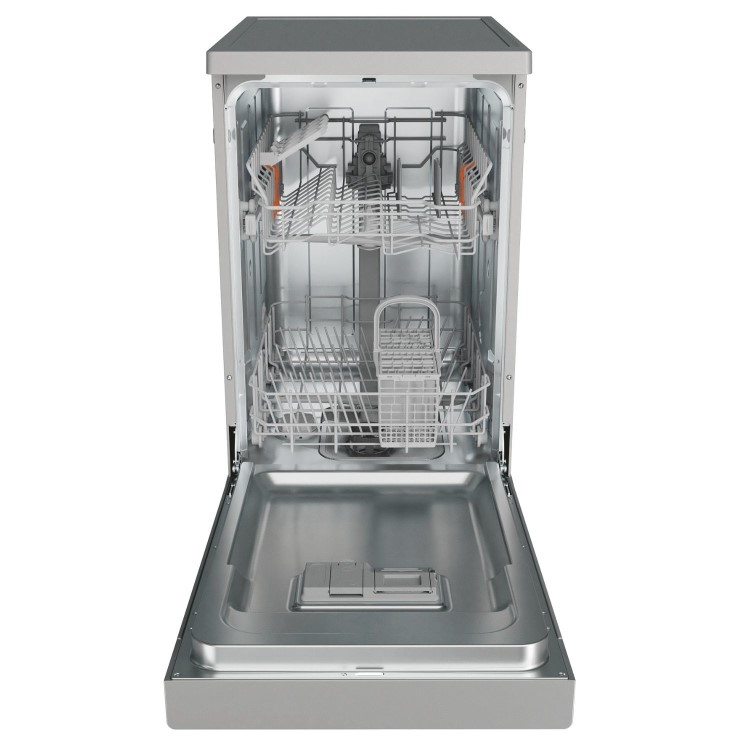 Hotpoint Freestanding Slimline Dishwasher - Silver Quick wash Adjustable baskets