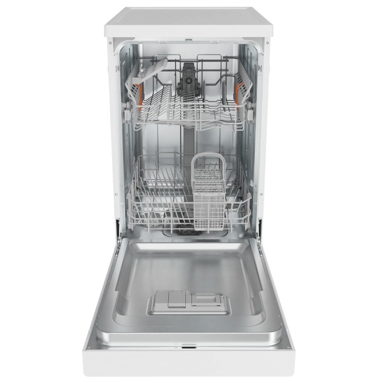 Hotpoint Freestanding Slimline Dishwasher - White Quick wash Adjustable baskets