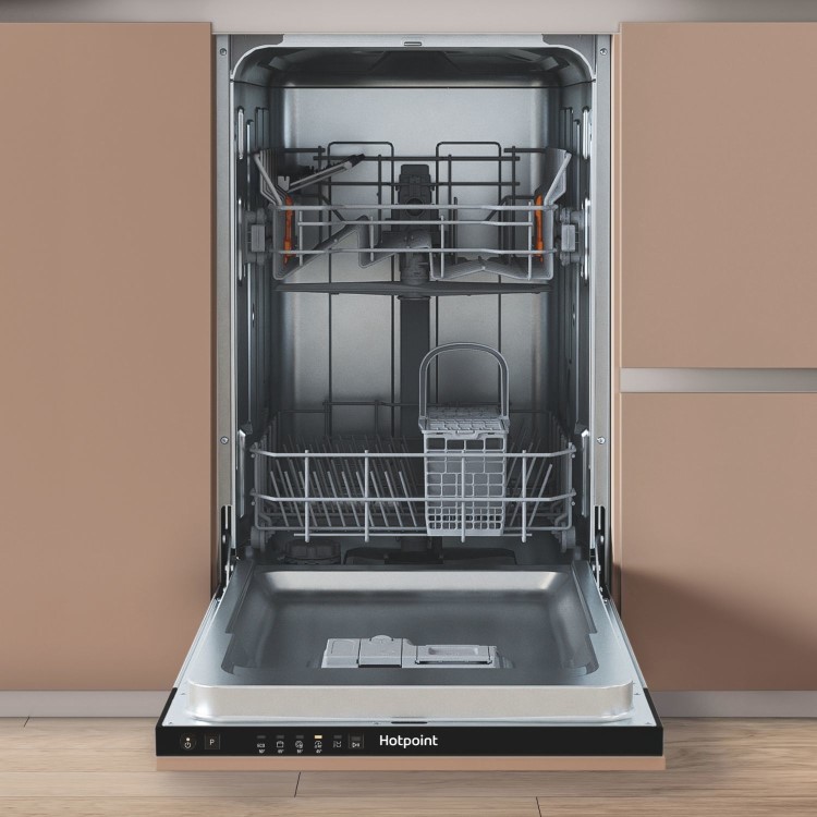 Hotpoint Integrated Slimline Dishwasher - Black, Eco Programme