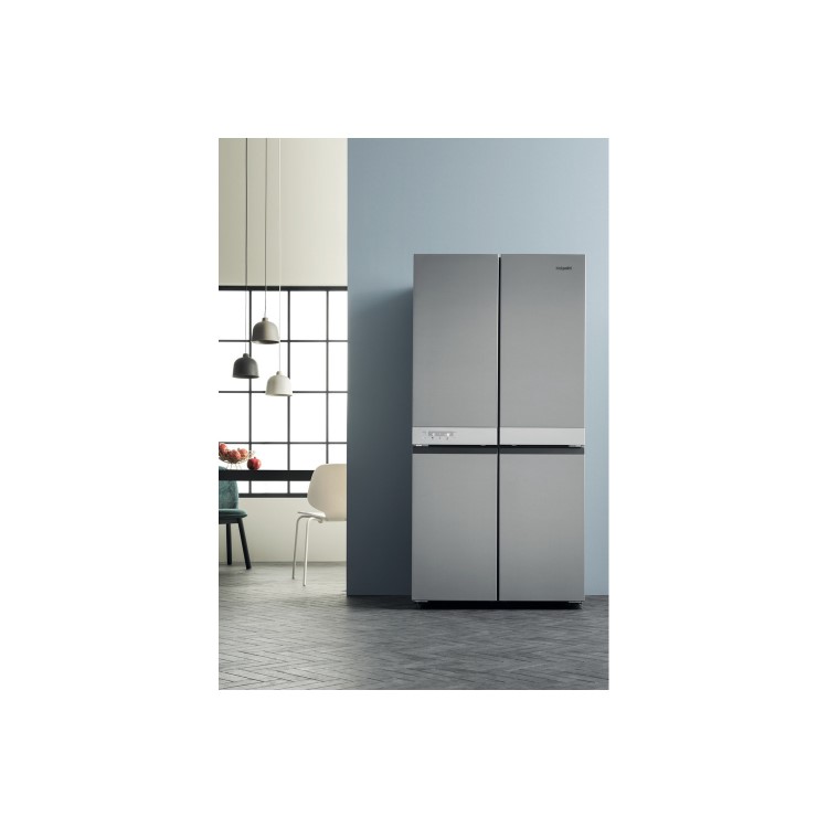 Hotpoint 594 Litre Four Door American Fridge Freezer - Stainless Steel Look