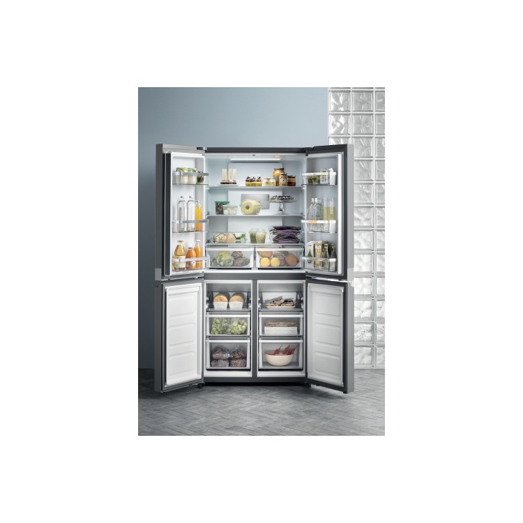 Hotpoint 594 Litre Four Door American Fridge Freezer - Stainless Steel Look